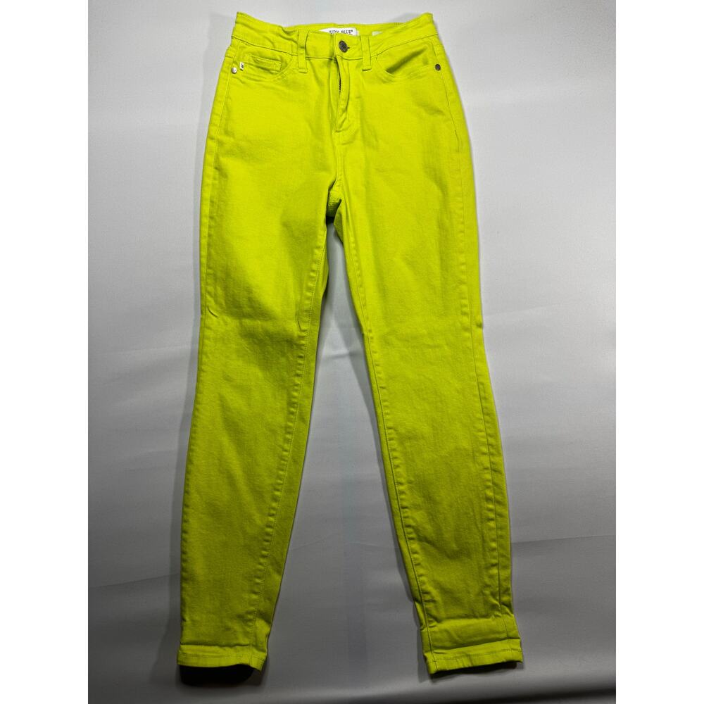 Judy Blue Women's Slim Fit Neon Green Skinny ‎ Jeans - Size 3 (26x28.5)*